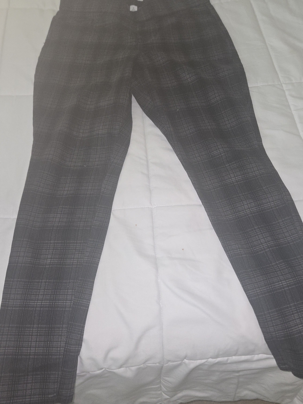 Nine West Men's Black and Gray Plaid Dress Pants
